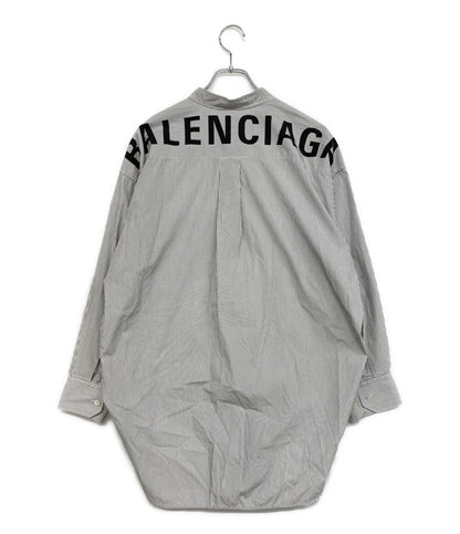 美品 BALENCIAGA 長袖シャツ ボウタイシャツ ストライプ 18SS レディース SIZE 34 バレンシアガ