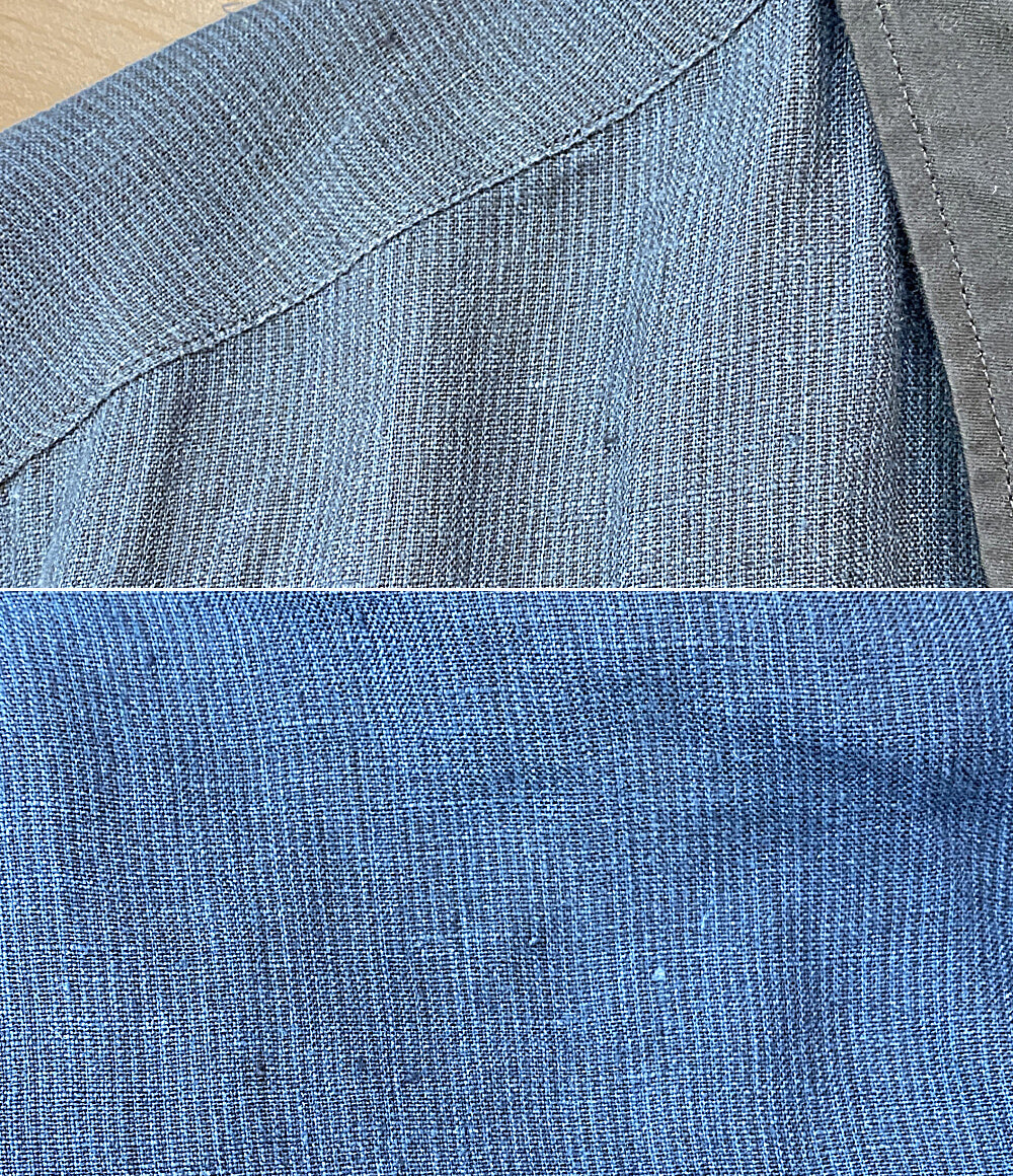 YOHJI YAMAMOTO POUR HOMME 長袖コットンシャツ ブルー フリル 23ss HZ-B51-319 メンズ SIZE 2 ヨウジヤマモトプールオム