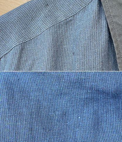 YOHJI YAMAMOTO POUR HOMME 長袖コットンシャツ ブルー フリル 23ss HZ-B51-319 メンズ SIZE 2 ヨウジヤマモトプールオム