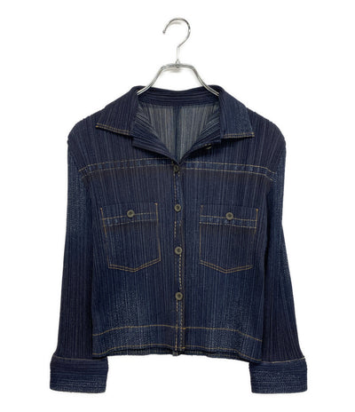PLEATS PLEASE 長袖シャツ デニム転写 PP23-JD921 レディース SIZE 3 プリーツプリーズ