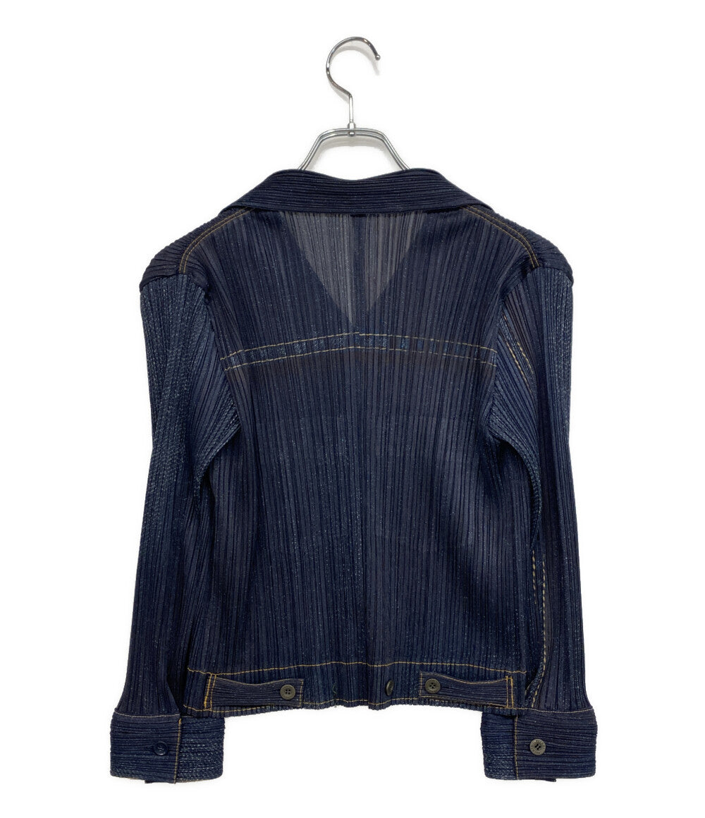 PLEATS PLEASE 長袖シャツ デニム転写 PP23-JD921 レディース SIZE 3 プリーツプリーズ