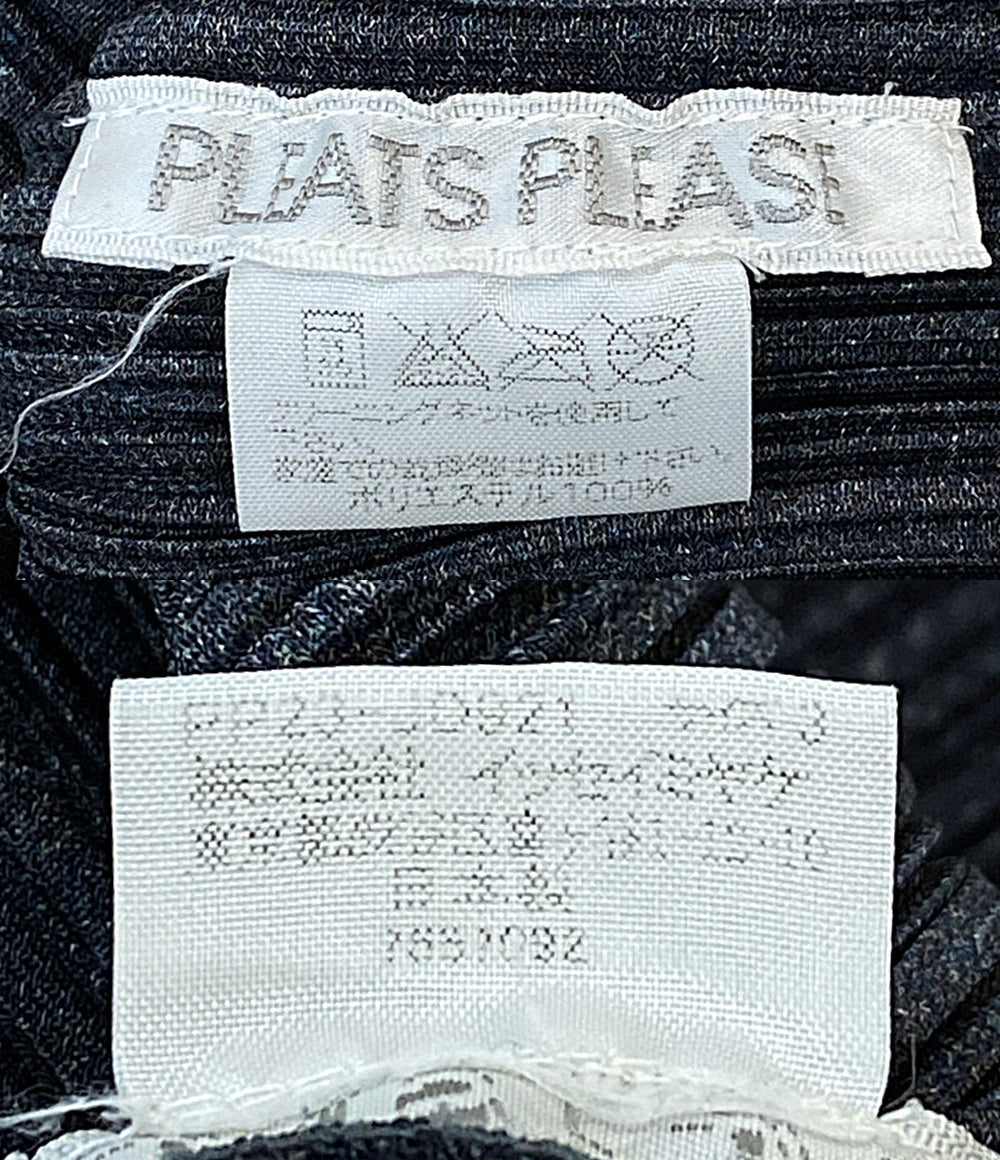 PLEATS PLEASE 長袖シャツ デニム転写 PP23-JD921 レディース SIZE 3 プリーツプリーズ