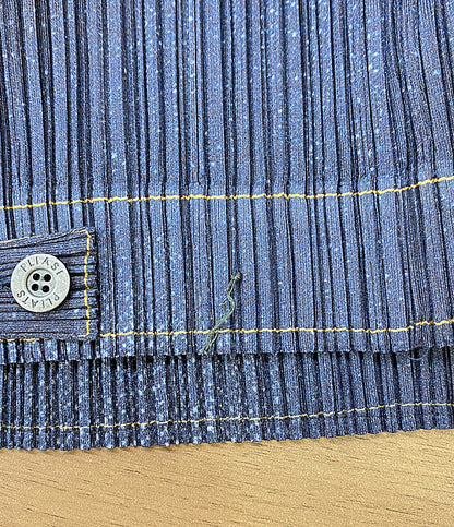 PLEATS PLEASE 長袖シャツ デニム転写 PP23-JD921 レディース SIZE 3 プリーツプリーズ