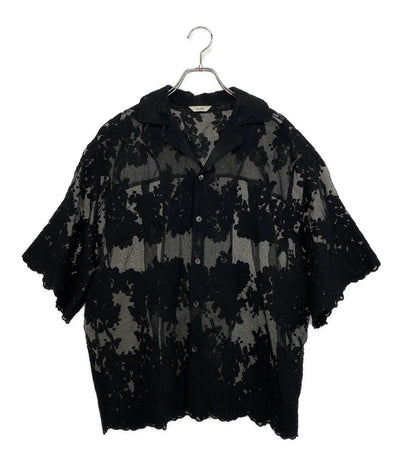CLANE オープンカラーシャツ 半袖 オーガンジー ブラック 18122-4162 レディース SIZE 1 クラネ
