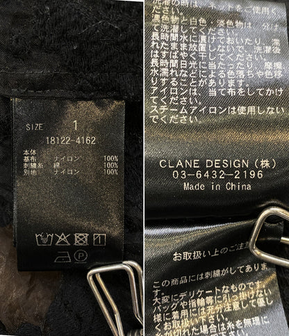 CLANE オープンカラーシャツ 半袖 オーガンジー ブラック 18122-4162 レディース SIZE 1 クラネ