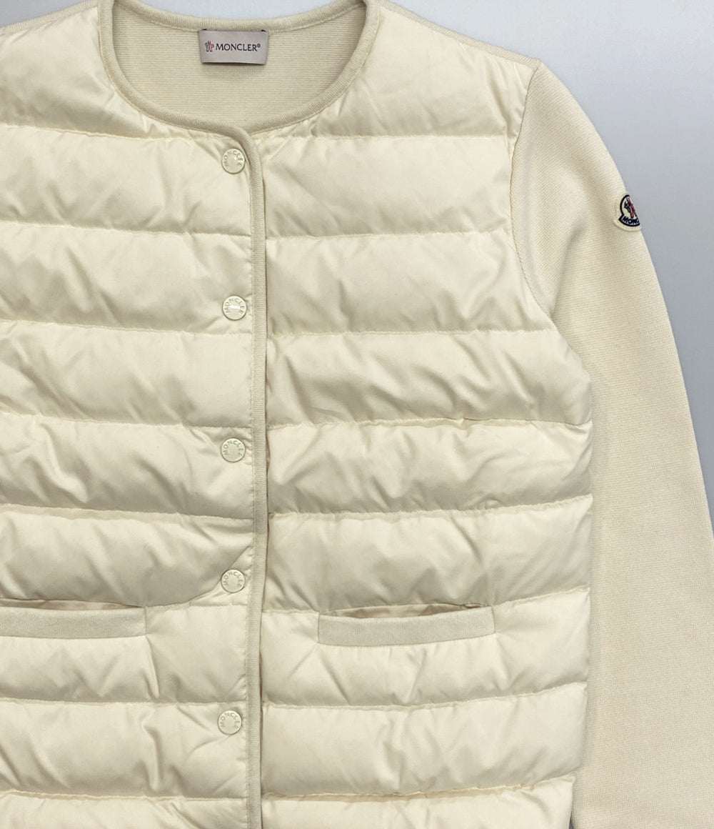 美品 MONCLER ニット切替 ダウンジャケット CARDIGAN TRICOT レディース SIZE S モンクレール