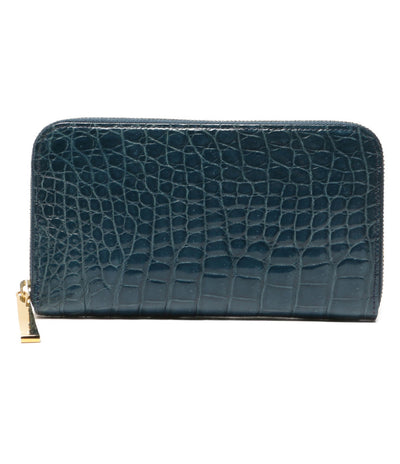 池田工芸 イケダコウゲイ クロコラウンドファスナー財布 レディース