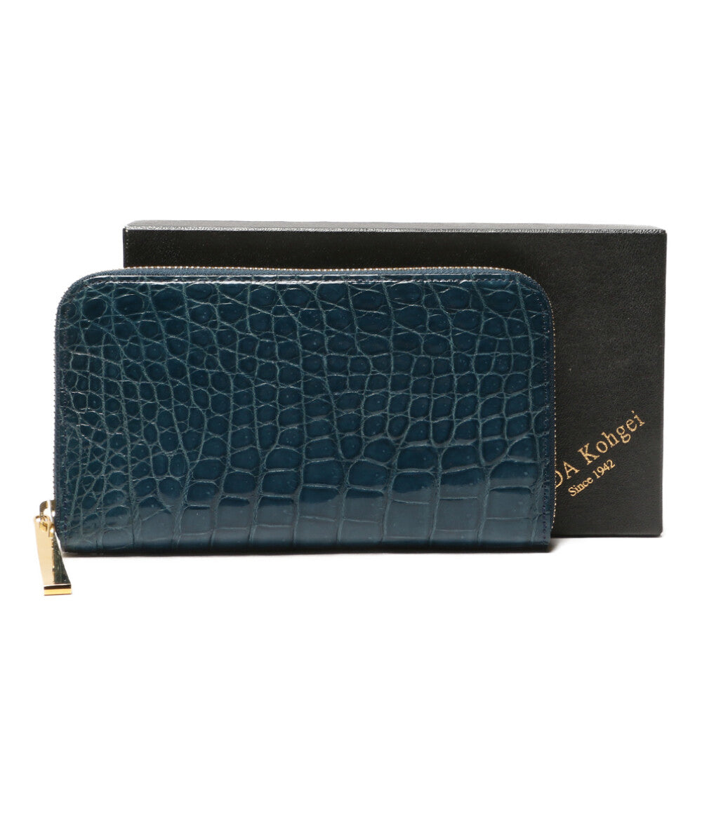 池田工芸 イケダコウゲイ クロコラウンドファスナー財布 レディース
