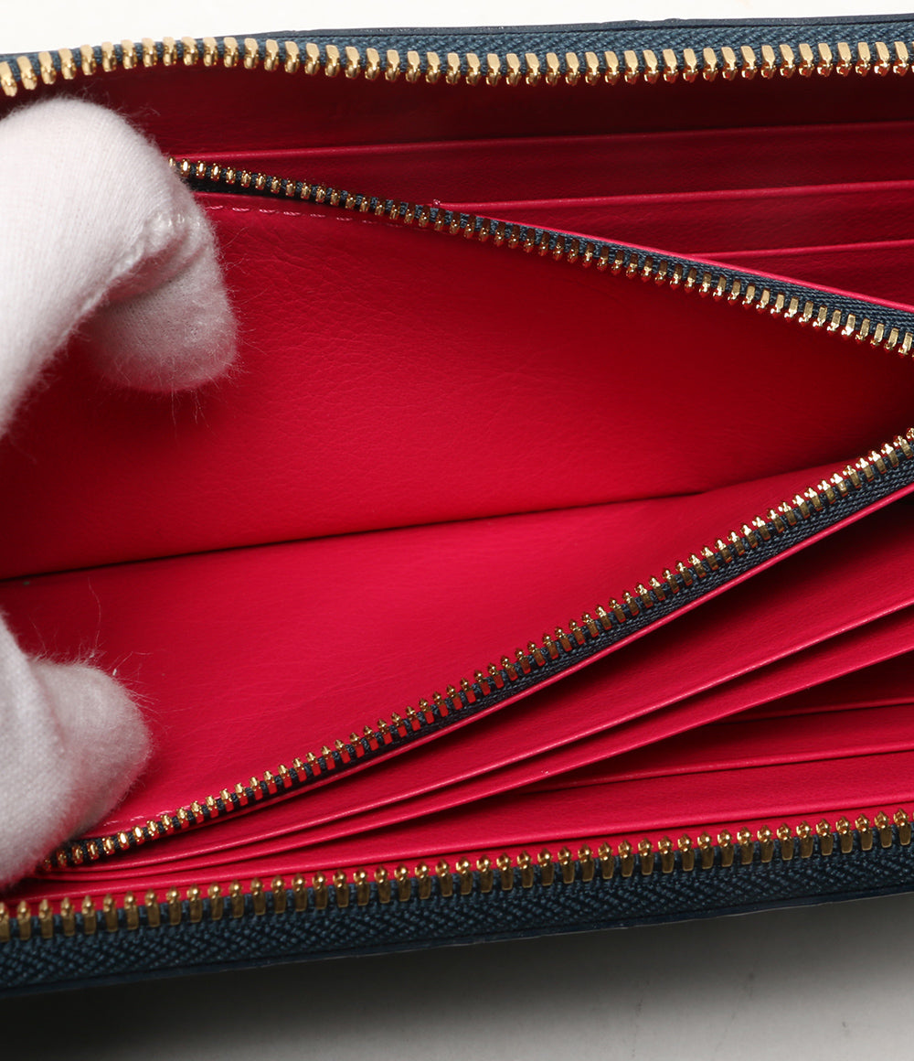 池田工芸 イケダコウゲイ クロコラウンドファスナー財布 レディース