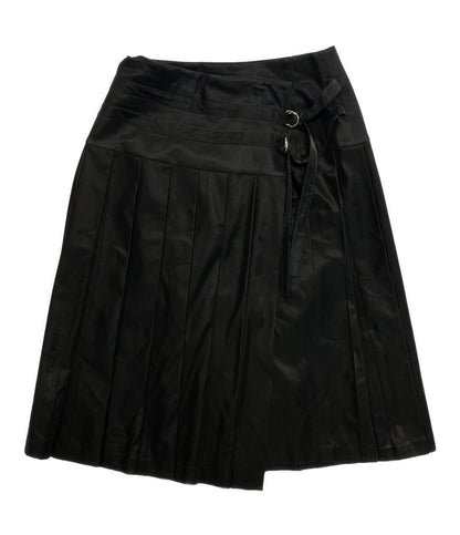 KUME クメ ラップスカート プリーツ ブラック KM-24FW-SK01 レディース SIZE M