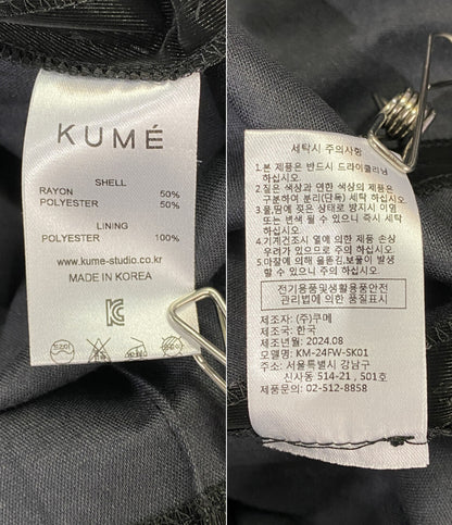 KUME クメ ラップスカート プリーツ ブラック KM-24FW-SK01 レディース SIZE M