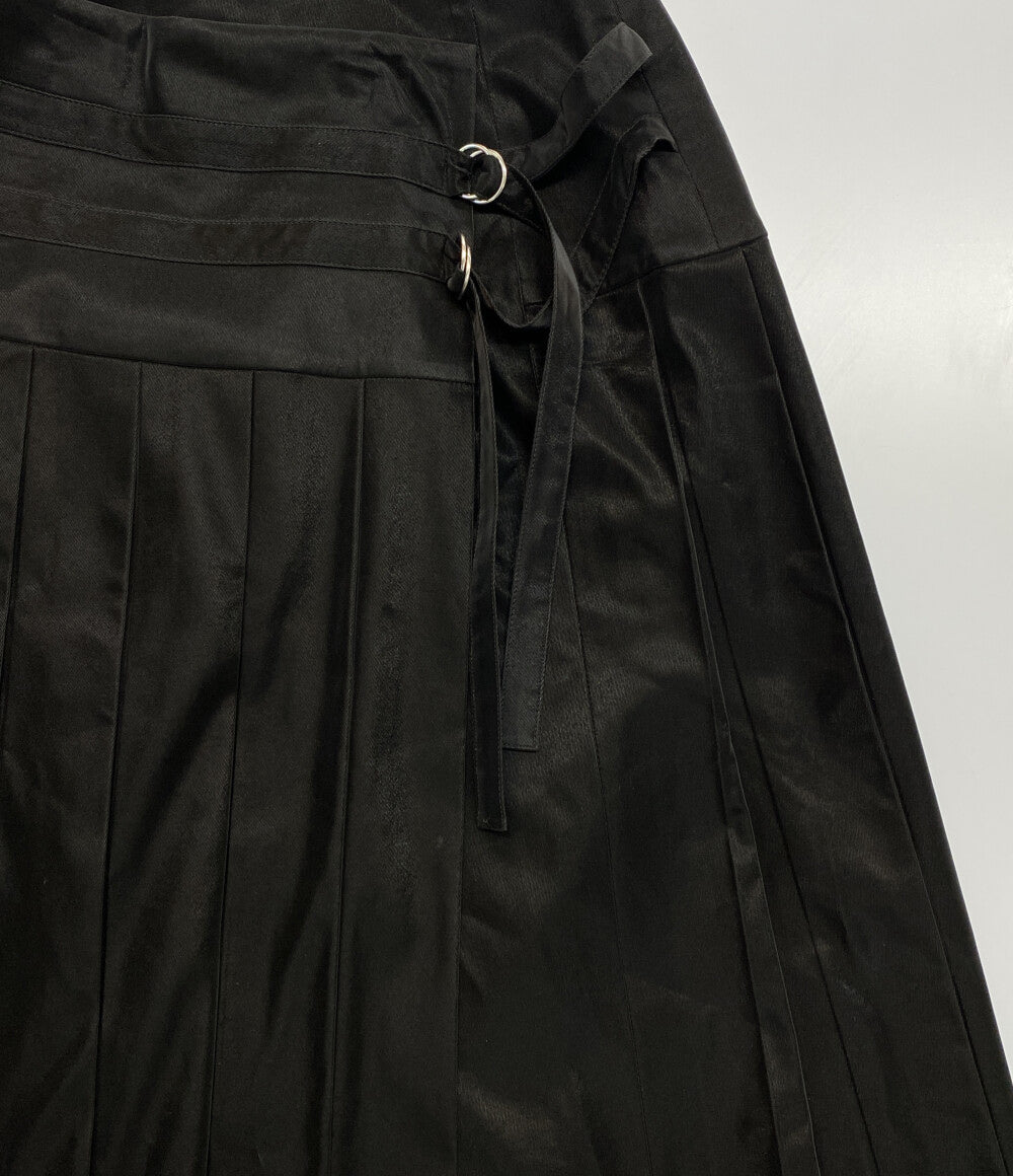 KUME クメ ラップスカート プリーツ ブラック KM-24FW-SK01 レディース SIZE M