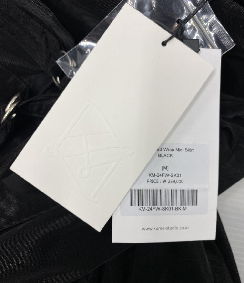 KUME クメ ラップスカート プリーツ ブラック KM-24FW-SK01 レディース SIZE M