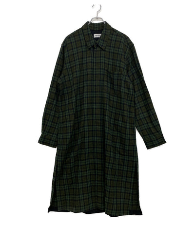 KENZO ロングシャツコート グリーン チェック メンズ SIZE L ケンゾー