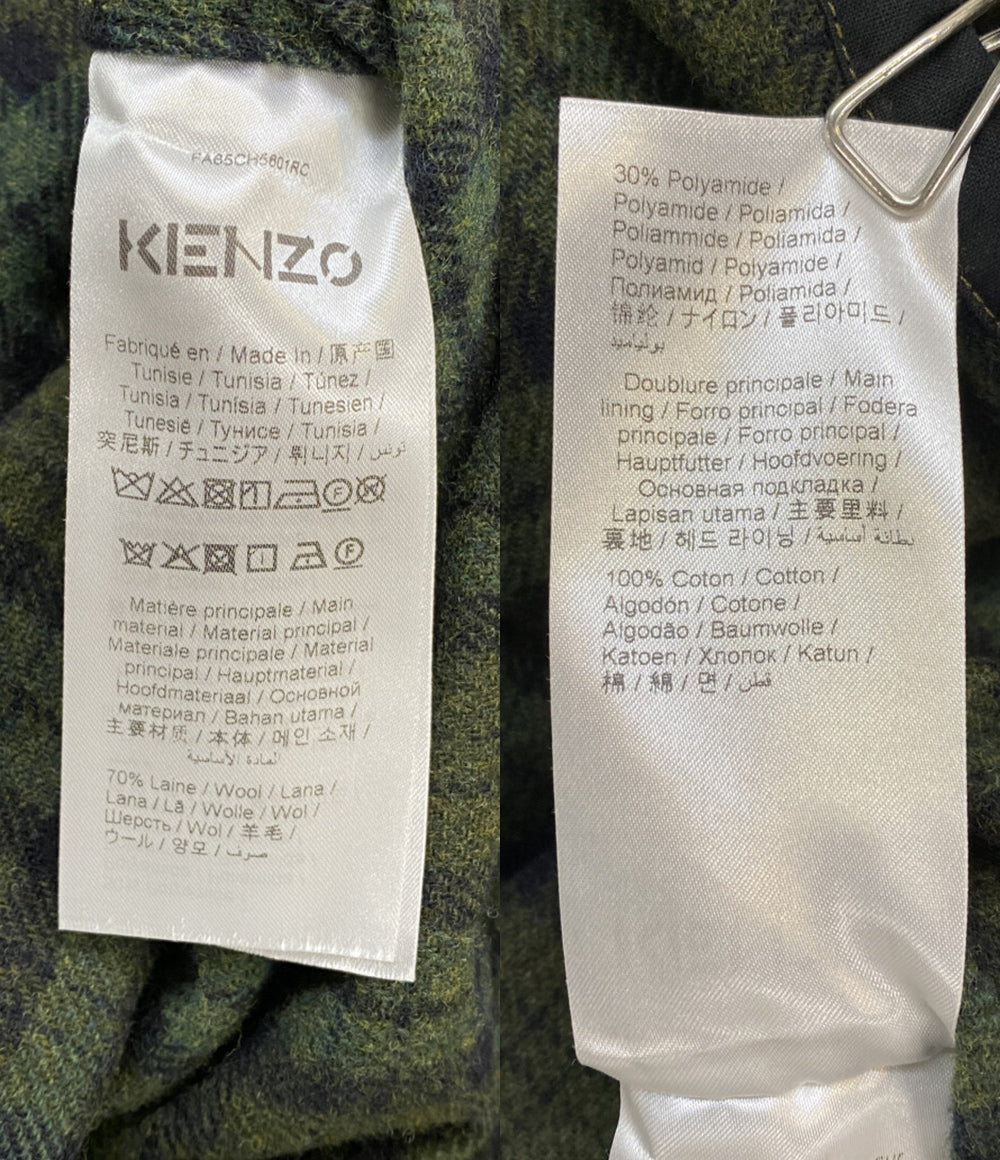 KENZO ロングシャツコート グリーン チェック メンズ SIZE L ケンゾー
