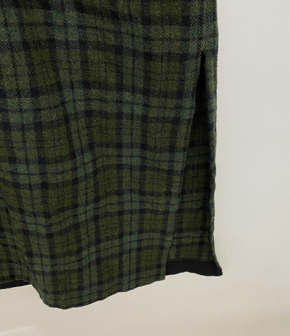 KENZO ロングシャツコート グリーン チェック メンズ SIZE L ケンゾー