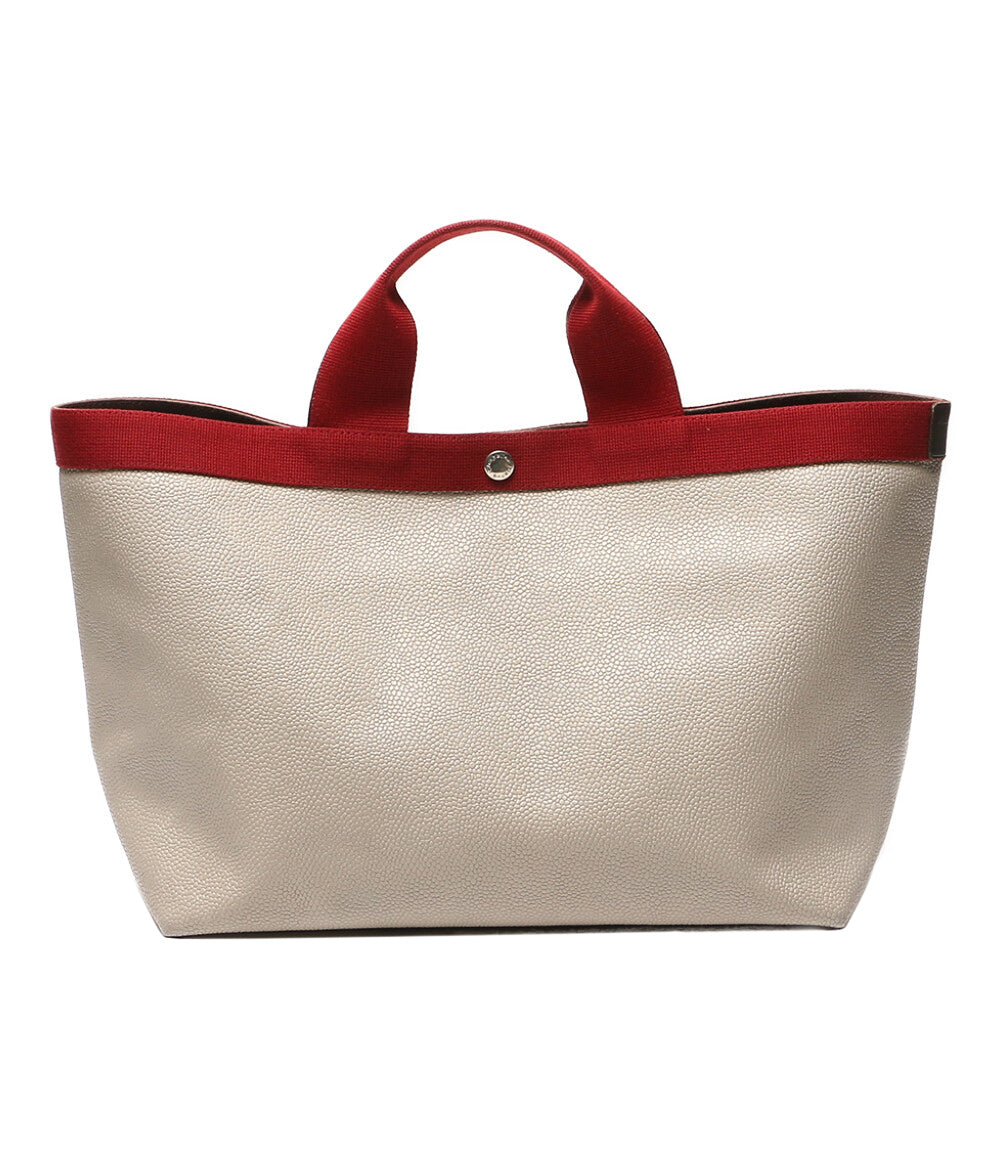 HERVE' Chapelier トートバッグ ベージュ×レッド レディース エルベシャプリエ