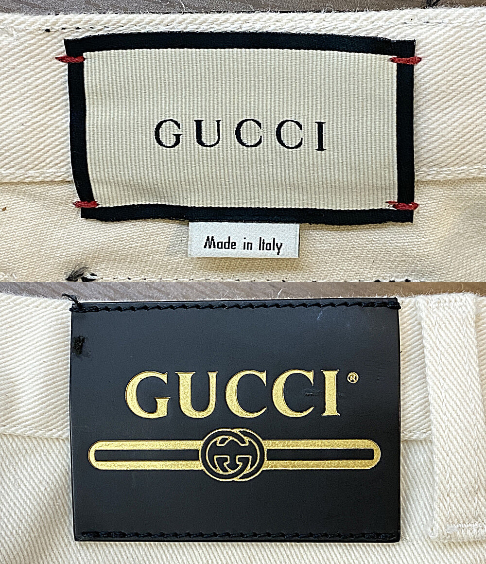 GUCCI デニムパンツ ストレート ホワイトデニム 625087 レディース