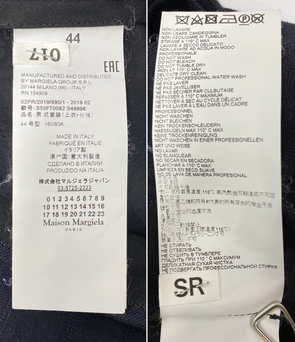 Maison Margiela 14 センタープレスパンツ ネイビーストライプ 19AW S50FT0082 メンズ SIZE 44 メゾンマルジェラ