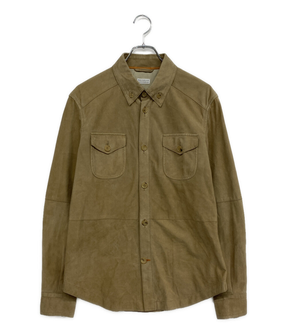 BRUNELLO CUCINELLI 長袖スウェードシャツ メンズ SIZE S ブルネロクチネリ