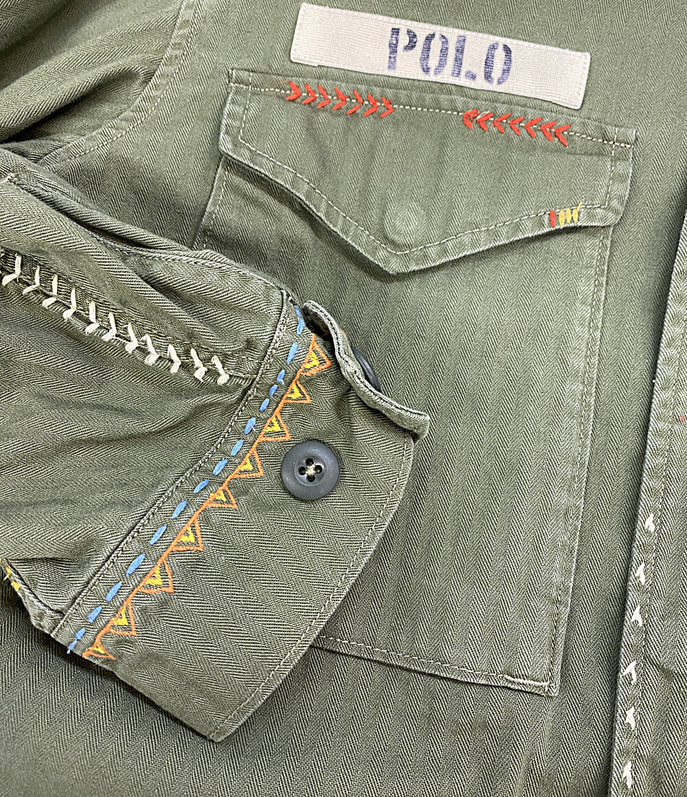 POLO RALPH LAUREN ボクシーフィットデストロイドヘムフィールドジャケット レディース SIZE L ポロ・ラルフローレン