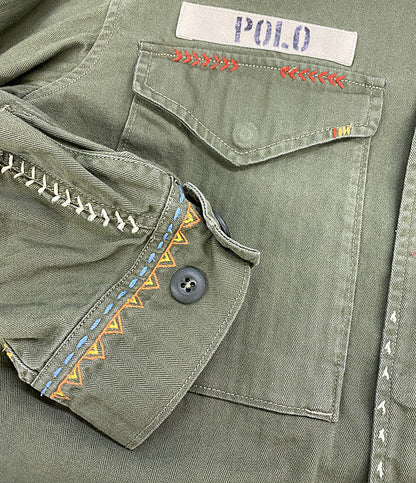 POLO RALPH LAUREN ボクシーフィットデストロイドヘムフィールドジャケット レディース SIZE L ポロ・ラルフローレン