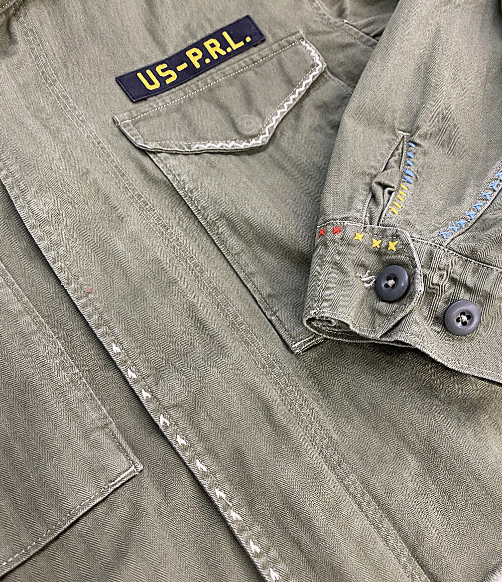 POLO RALPH LAUREN ボクシーフィットデストロイドヘムフィールドジャケット レディース SIZE L ポロ・ラルフローレン