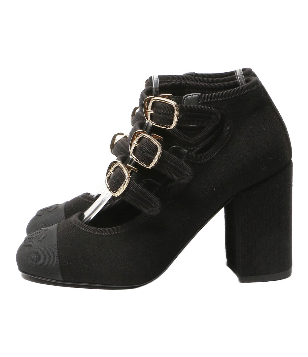 美品 CHANEL パンプス メリージェーン 3連ベルト 25SS G46456 レディース SIZE 35.5