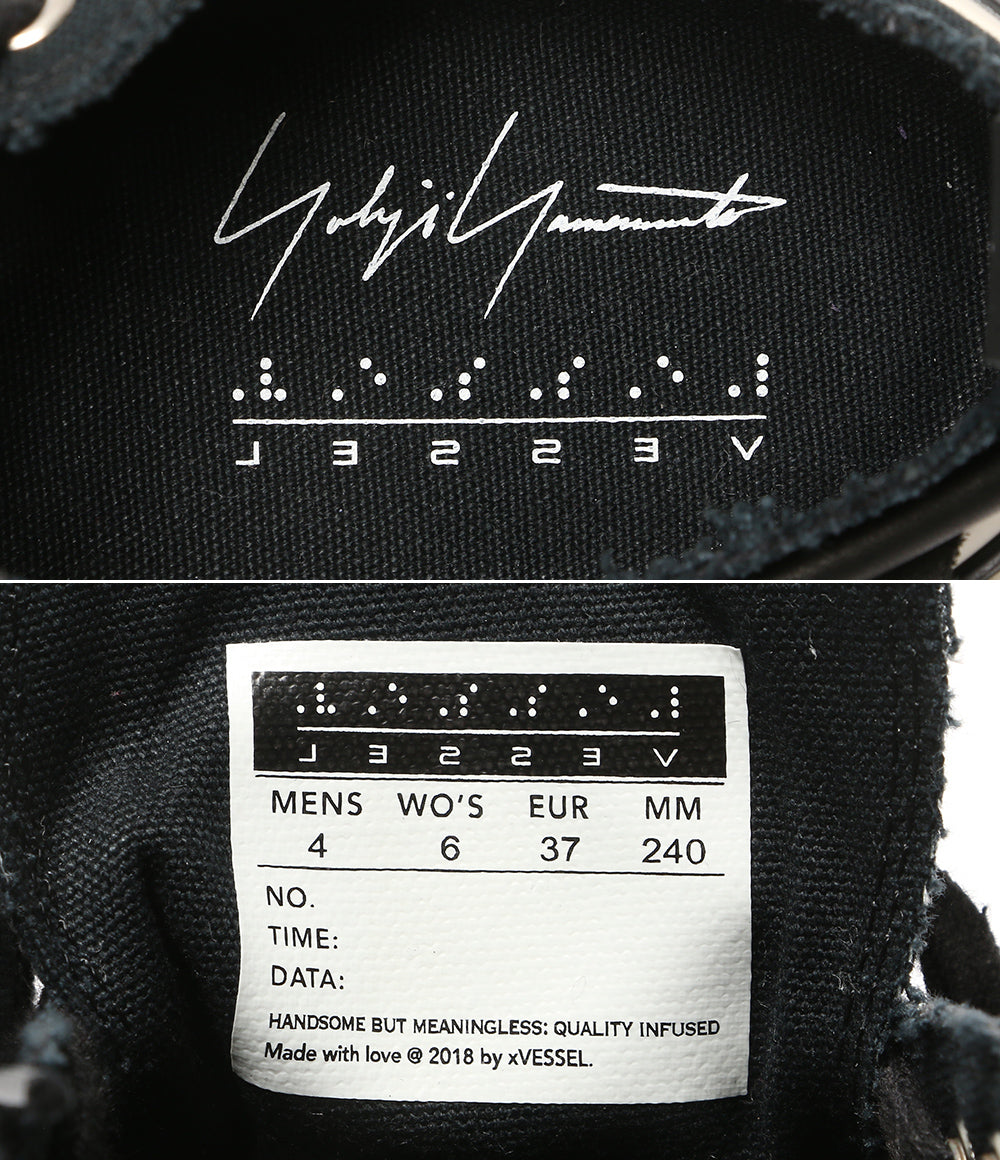 YOHJI YAMAMOTO スニーカー レイヤード ロートップスニーカー ブラック メンズ SIZE 37 ヨウジヤマモト