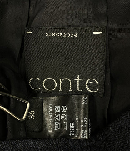 conte コンテ ハーフパンツ ストライプ ヘリンボーン レディース SIZE 36