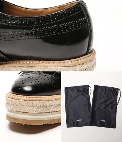 PRADA ドレスシューズ ウィングチップエスパドリーユ レディース SIZE 37.5 プラダ