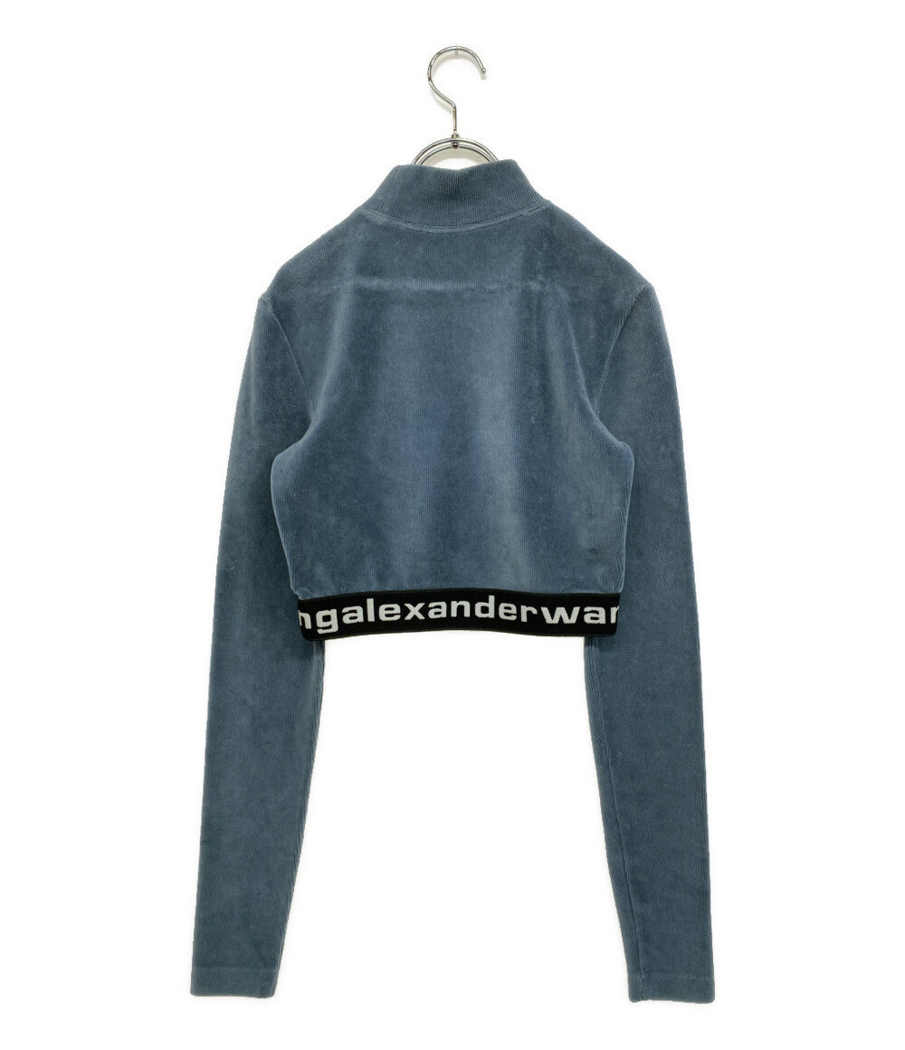 ALEXANDER WANG クロップドベロアカットソー ブルー レディース SIZE XS アレキサンダーワン