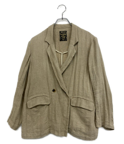 CLOTH & CROSS クロスアンドクロス テーラードジャケット リネンコットン ベージュ レディース SIZE 1