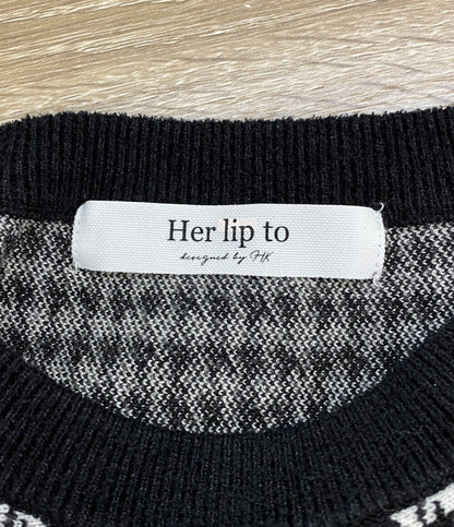 Her lip to 長袖ワンピース 千鳥格子 1244205179 レディース SIZE M ハーリップトゥ