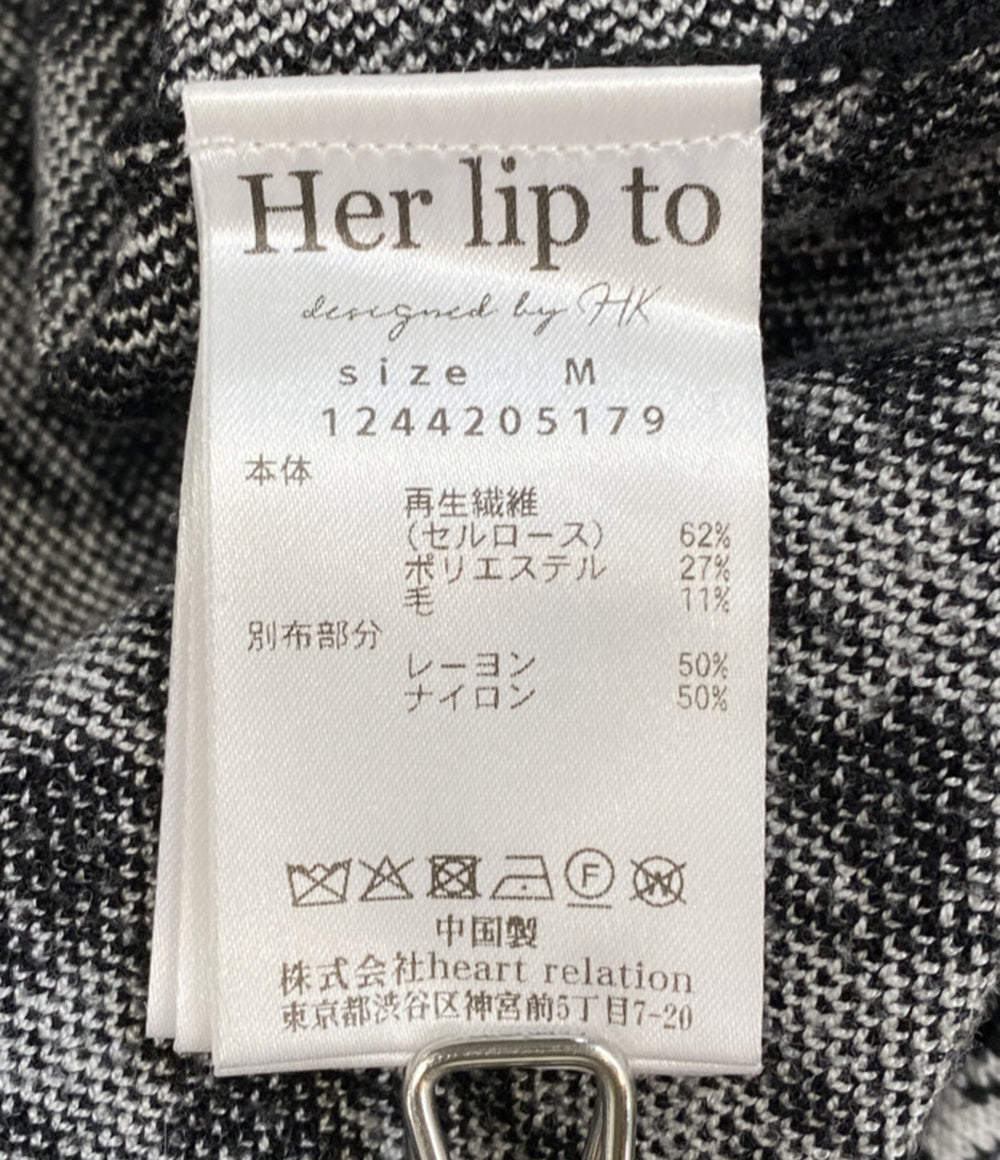 Her lip to 長袖ワンピース 千鳥格子 1244205179 レディース SIZE M ハーリップトゥ