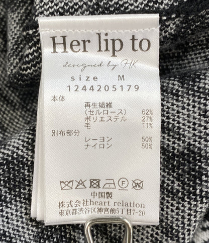 Her lip to 長袖ワンピース 千鳥格子 1244205179 レディース SIZE M ハーリップトゥ