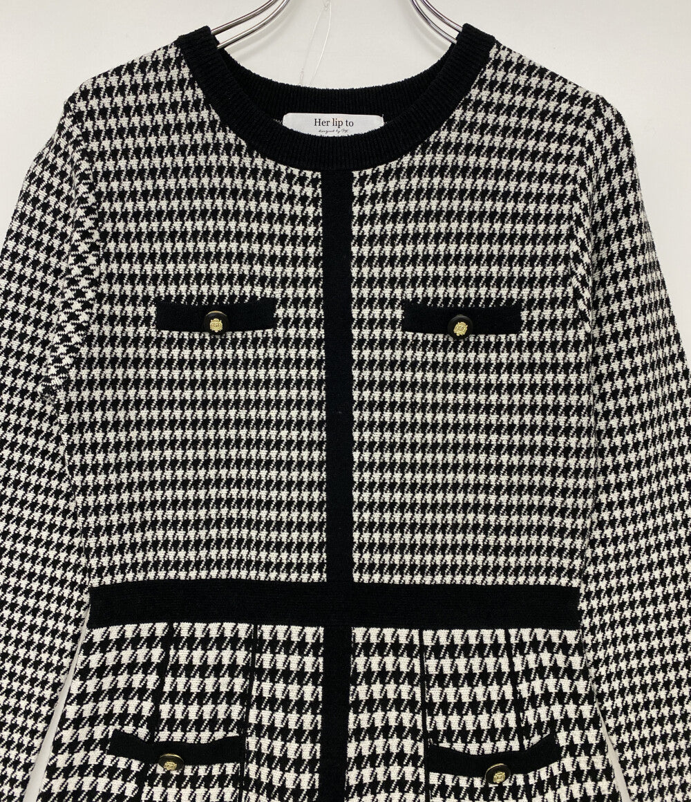 Her lip to 長袖ワンピース 千鳥格子 1244205179 レディース SIZE M ハーリップトゥ
