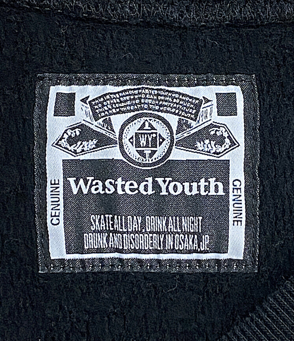 Wasted Youth ウェイステッドユース ロゴ入りスウェット ブラック WY28CS004 メンズ SIZE S