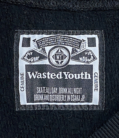 Wasted Youth ウェイステッドユース ロゴ入りスウェット ブラック WY28CS004 メンズ SIZE S