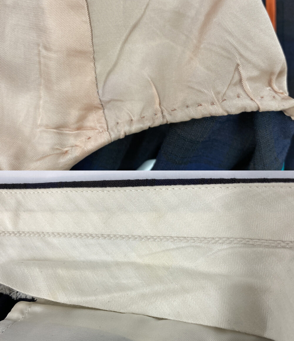 PAUL SMITH スーツセットアップ ジャケット パンツ ネイビー チェック レディース SIZE 38 ポールスミス