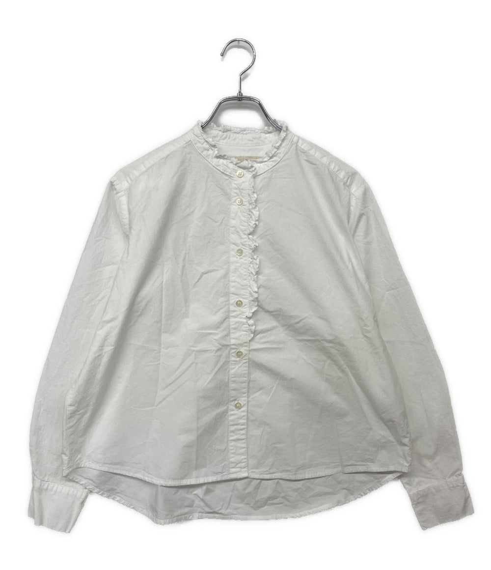 Midiumi ミディウミ 長袖シャツ フリルカラー ホワイト レディース SIZE -