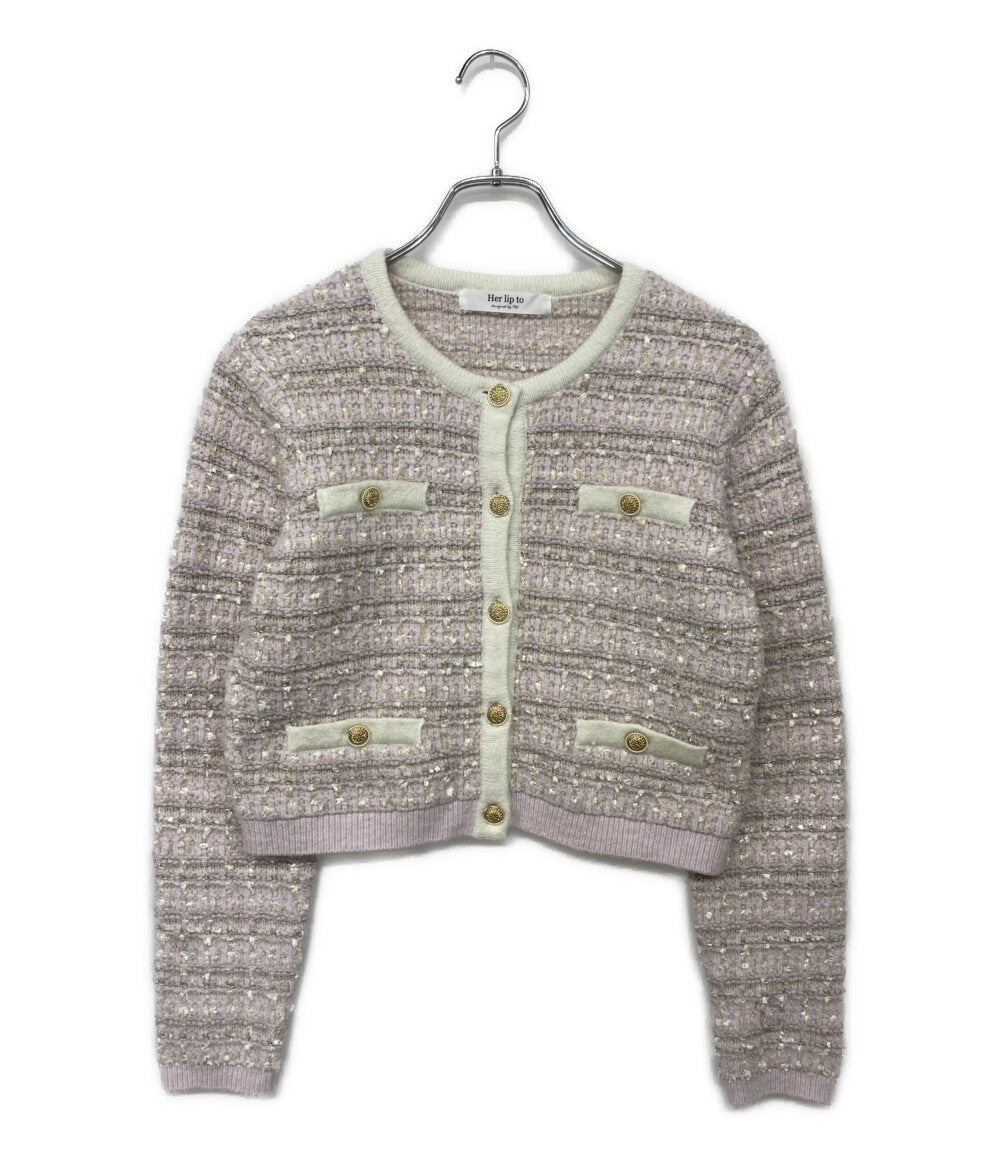 美品 Her lip to カーディガン Bristol Tweed Knit Cardigan 1244202171 レディース SIZE S ハーリップトゥ