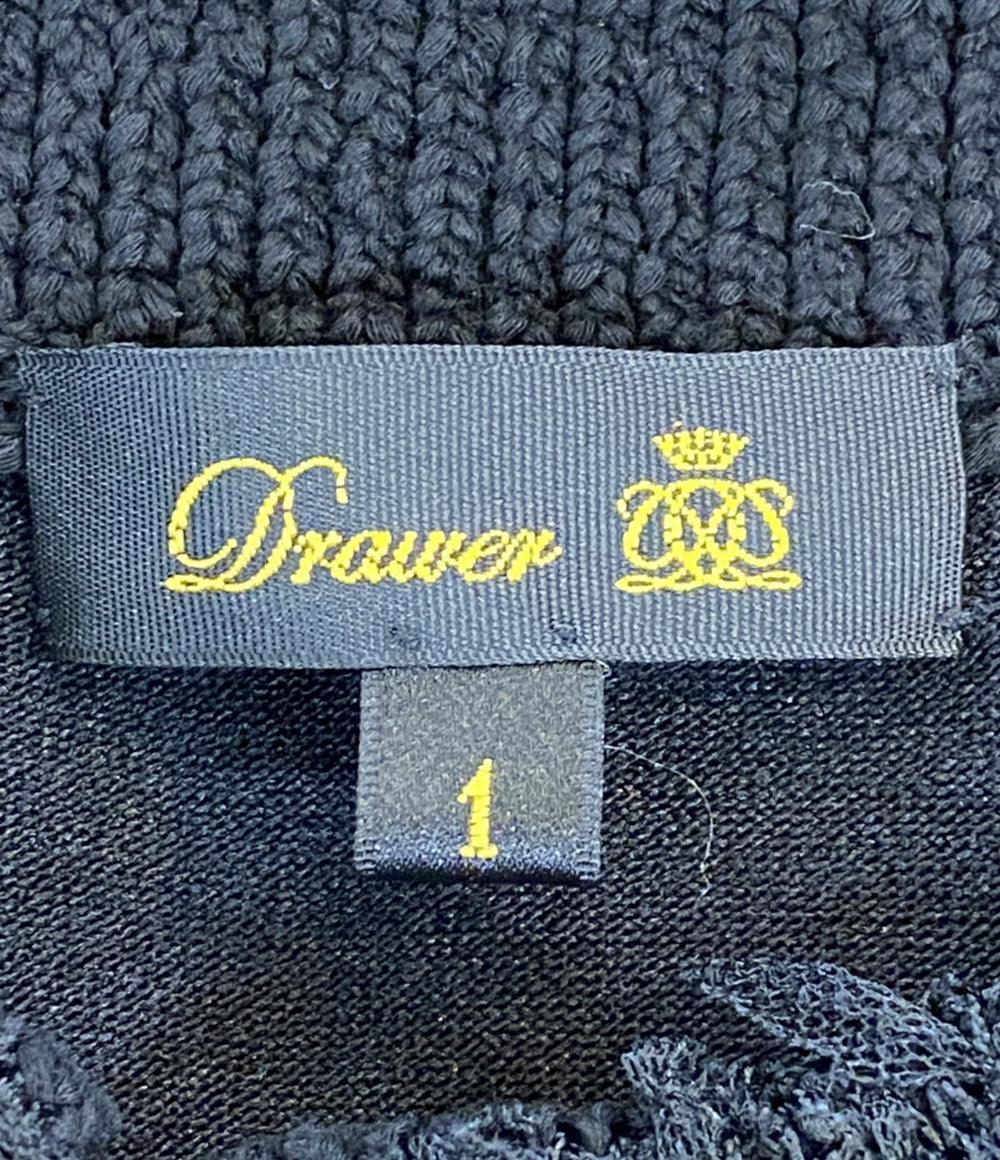 Drawer ニット ブラック フリンジカラ- 6518-1-990561 レディース SIZE 1 ドゥロワー