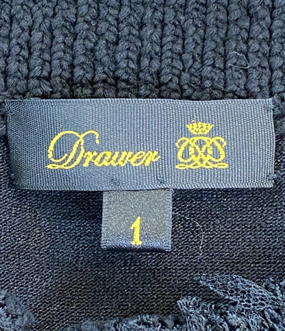 Drawer ニット ブラック フリンジカラ- 6518-1-990561 レディース SIZE 1 ドゥロワー