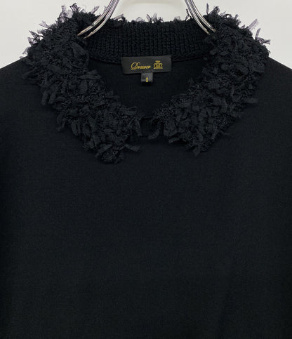 Drawer ニット ブラック フリンジカラ- 6518-1-990561 レディース SIZE 1 ドゥロワー