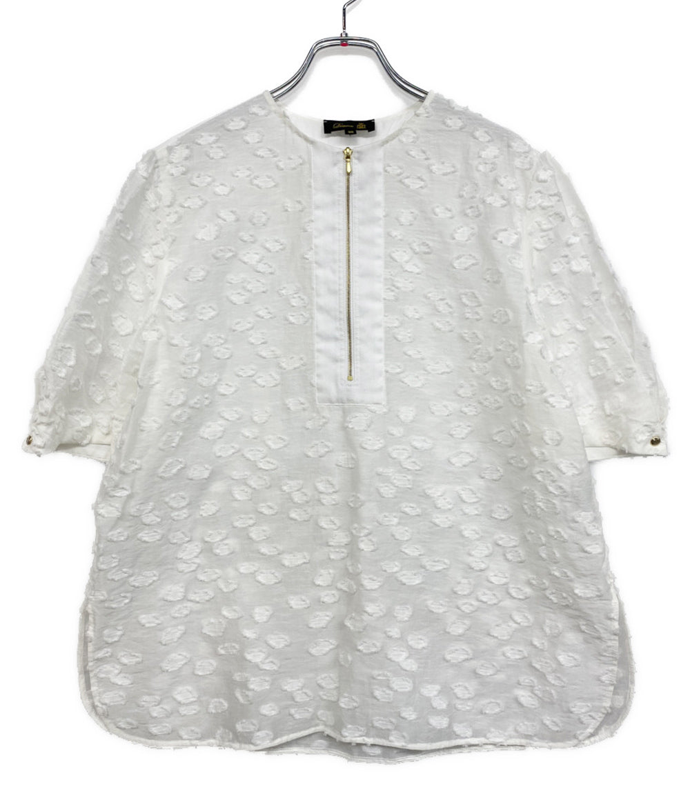 Drawer 半袖シャツ CAPSULE カットジャガード 2025 6521-2-991377 レディース SIZE 38 ドゥロワー