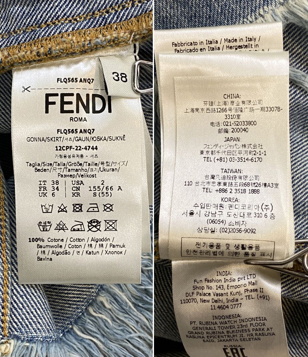 FENDI デニムスカート FLQ565 ANQ7 レディース SIZE 38 フェンディ