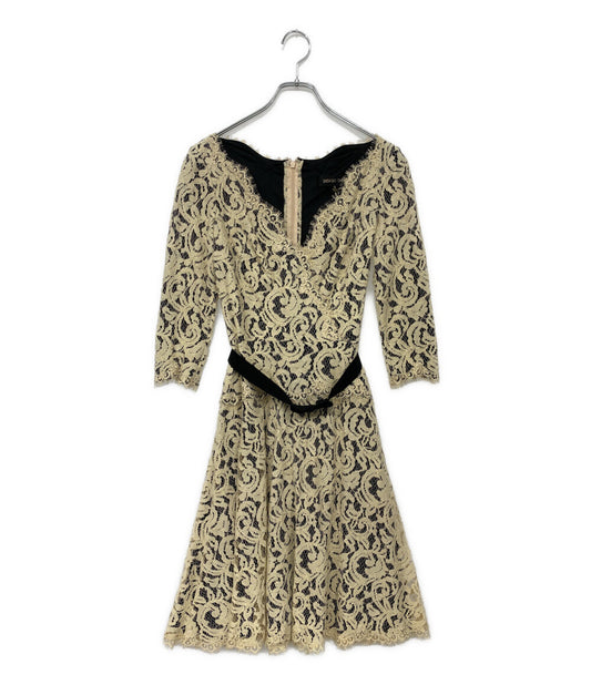 TADASHI SHOJI 五分袖ワンピース ネイビー アイボリー ACZ1736MY レディース SIZE - タダシショージ