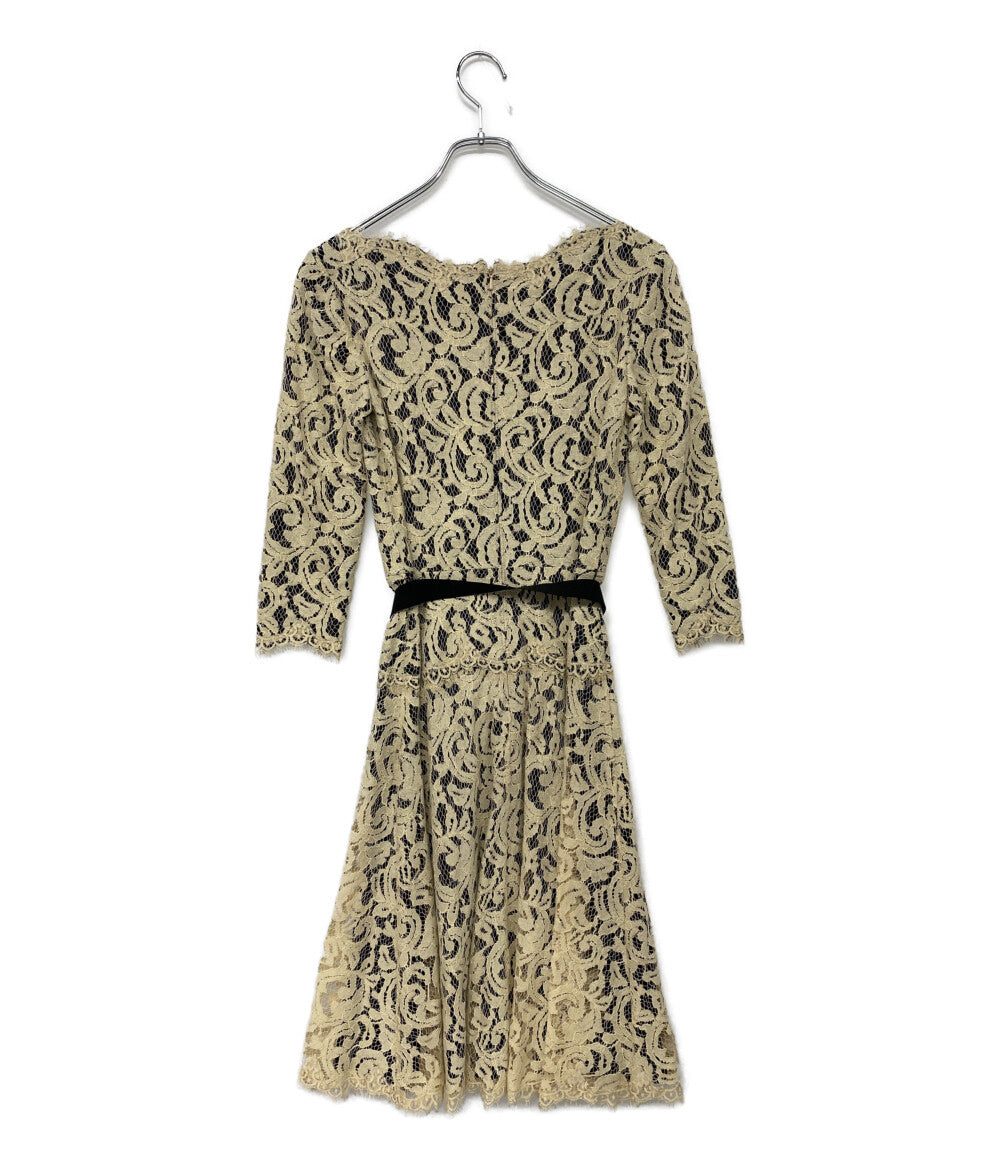 TADASHI SHOJI 五分袖ワンピース ネイビー アイボリー ACZ1736MY レディース SIZE - タダシショージ