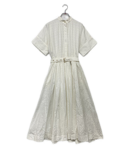 Christian Dior 半袖ワンピース Dior Belted Macrocannage Dress レディース SIZE 34 クリスチャンディオール